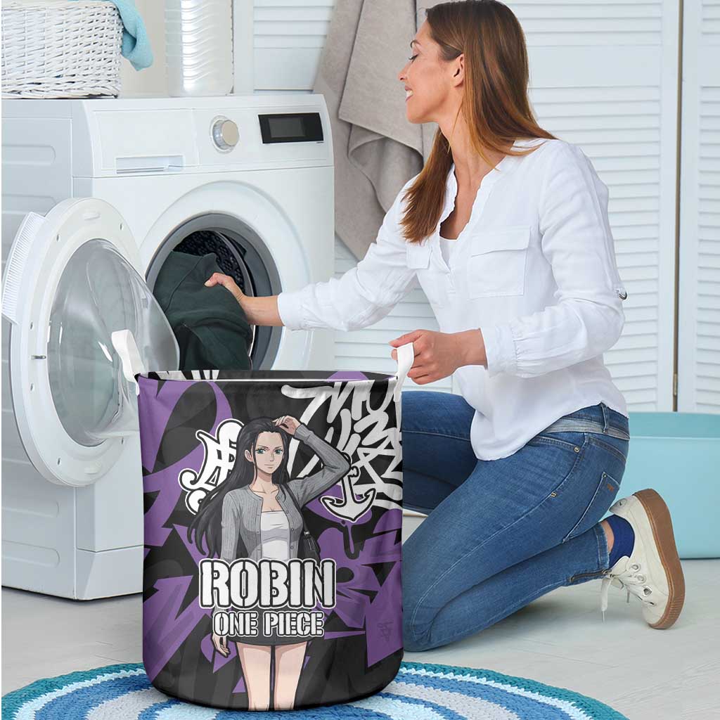 Nico Robin One Piece Laundry Basket Graffiti Street Art Anime Collage