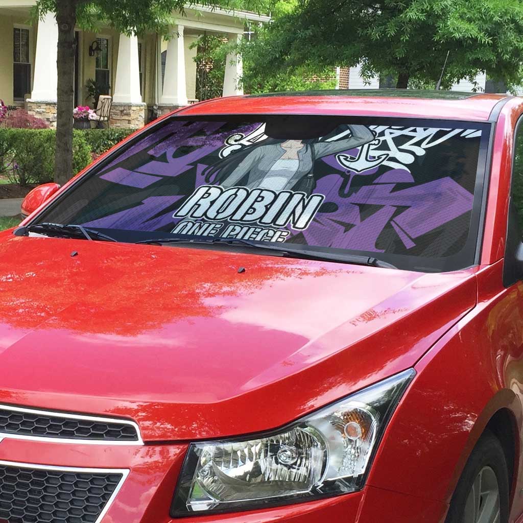 Nico Robin One Piece Auto Sun Shade Graffiti Street Art Anime Collage