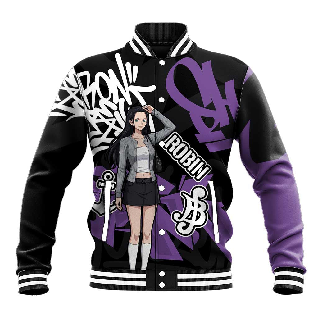 Nico Robin One Piece Baseball Jacket Graffiti Street Art Anime Collage