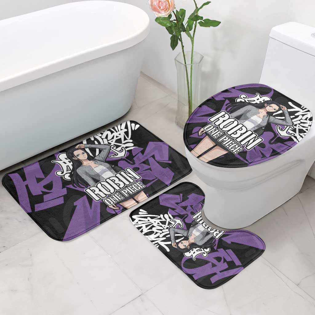 Nico Robin One Piece Bathroom Set Graffiti Street Art Anime Collage