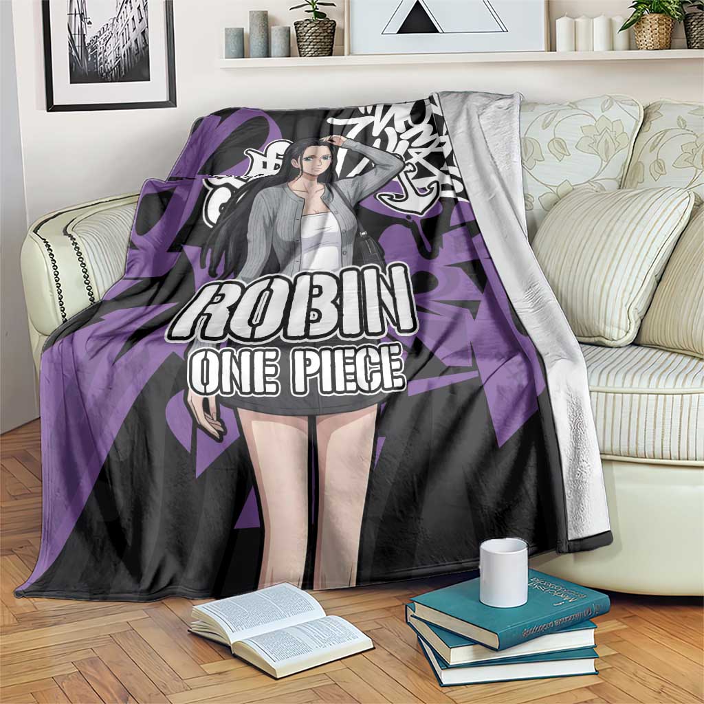 Nico Robin One Piece Blanket Graffiti Street Art Anime Collage
