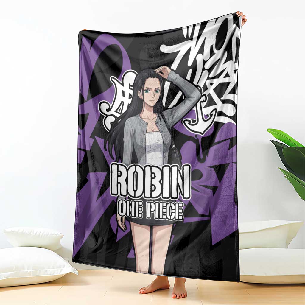 Nico Robin One Piece Blanket Graffiti Street Art Anime Collage