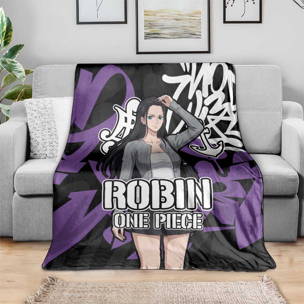 Nico Robin One Piece Blanket Graffiti Street Art Anime Collage
