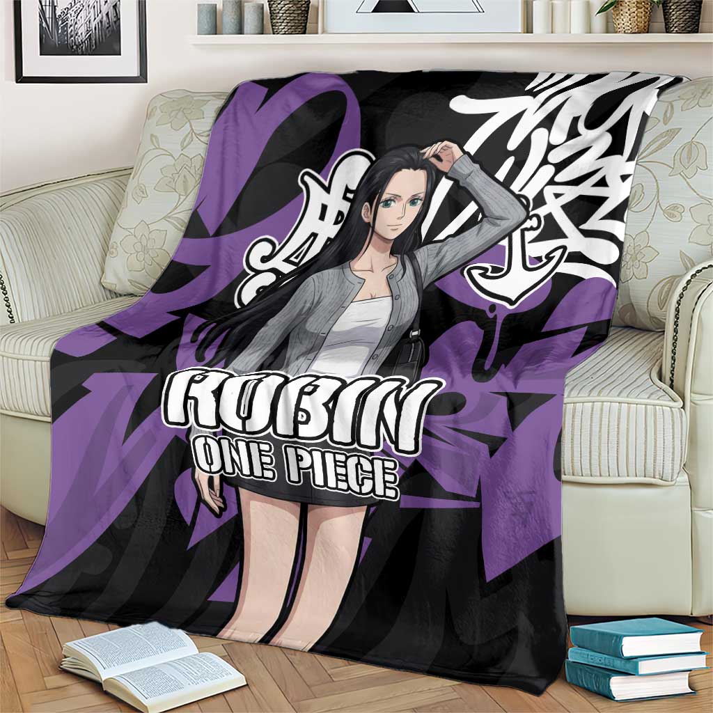 Nico Robin One Piece Blanket Graffiti Street Art Anime Collage