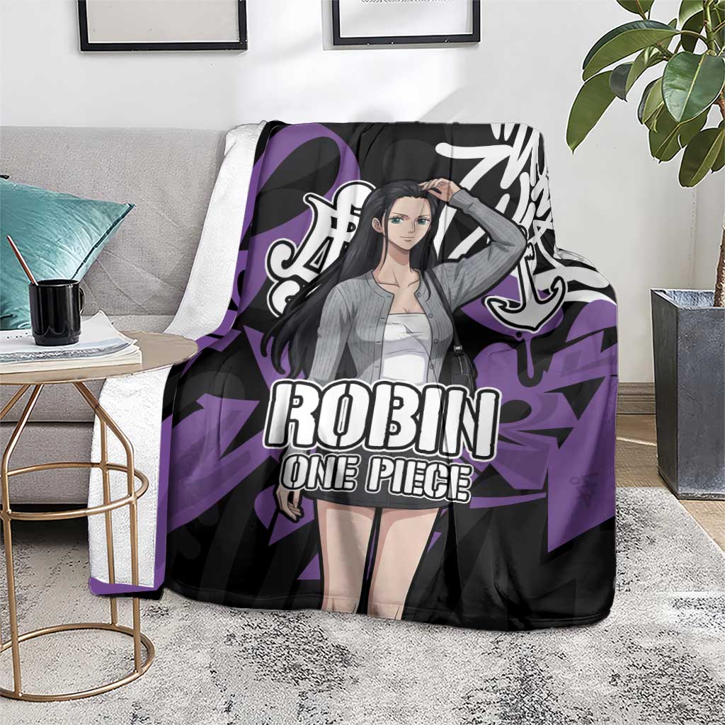 Nico Robin One Piece Blanket Graffiti Street Art Anime Collage