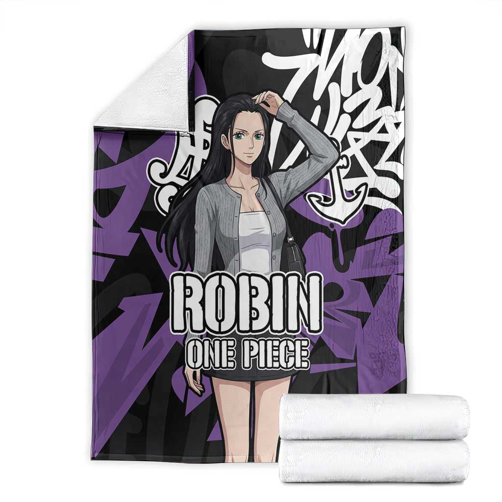 Nico Robin One Piece Blanket Graffiti Street Art Anime Collage