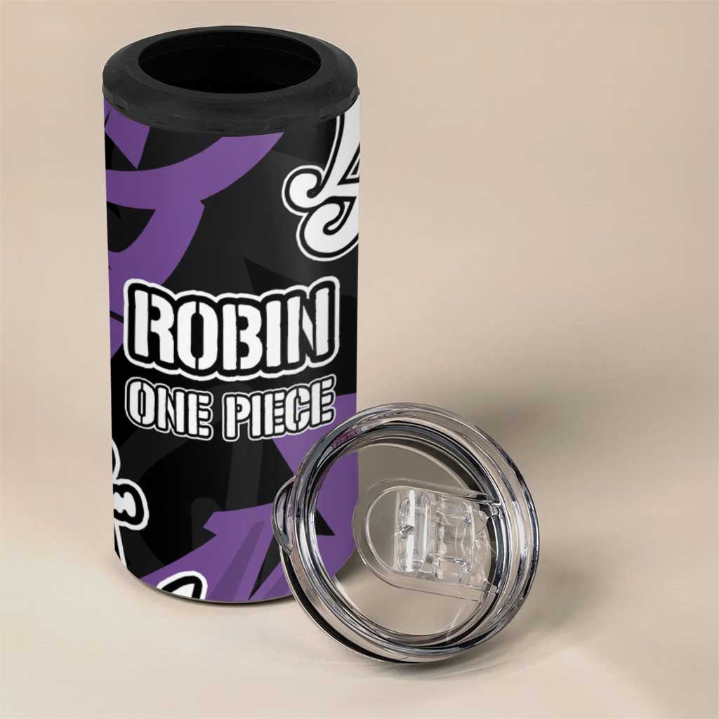 Nico Robin One Piece 4 in 1 Can Cooler Tumbler Graffiti Street Art Anime Collage