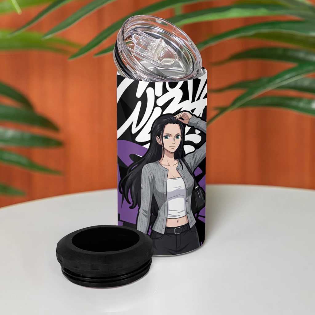 Nico Robin One Piece 4 in 1 Can Cooler Tumbler Graffiti Street Art Anime Collage