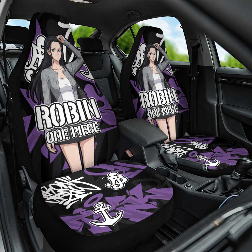 Nico Robin One Piece Car Seat Cover Graffiti Street Art Anime Collage