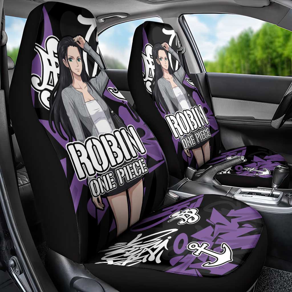 Nico Robin One Piece Car Seat Cover Graffiti Street Art Anime Collage