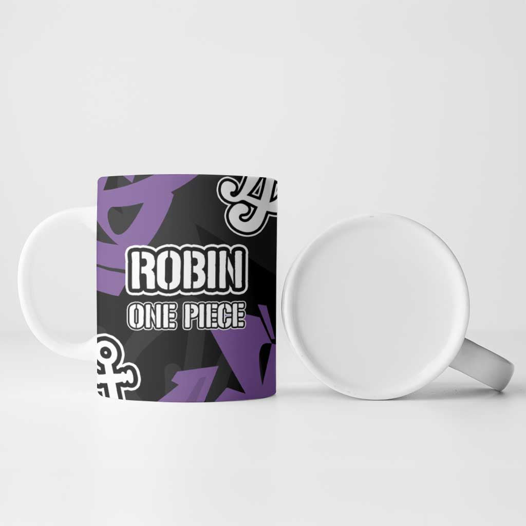 Nico Robin One Piece Ceramic Mug Graffiti Street Art Anime Collage