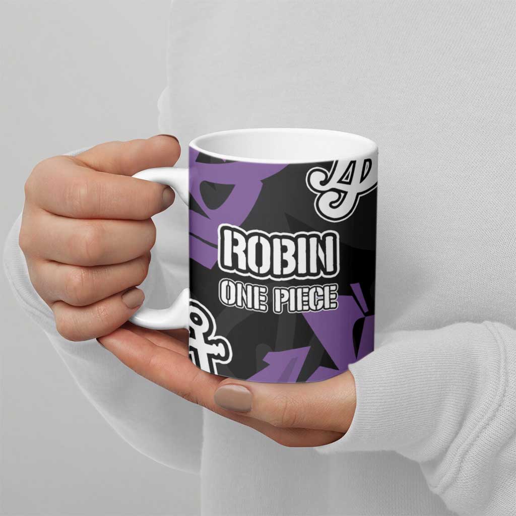 Nico Robin One Piece Ceramic Mug Graffiti Street Art Anime Collage