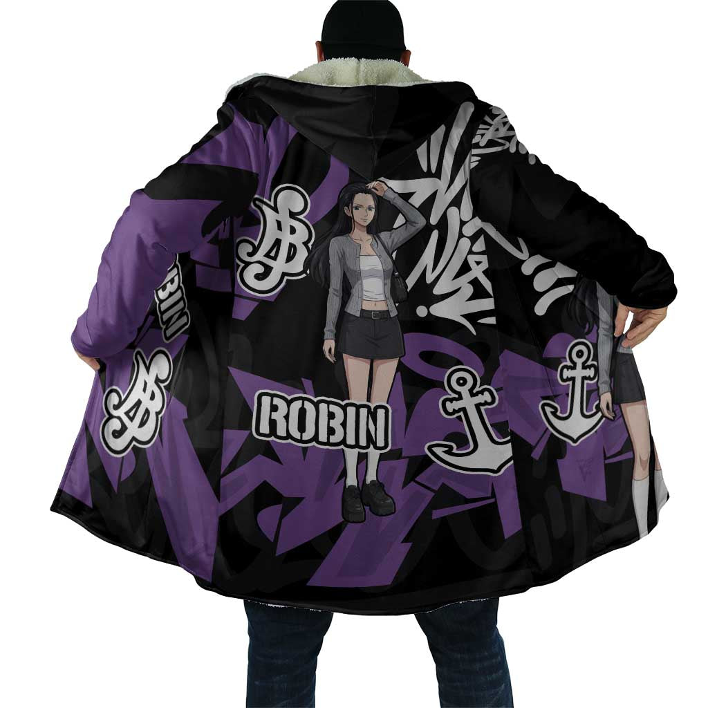 Nico Robin One Piece Cloak Graffiti Street Art Anime Collage