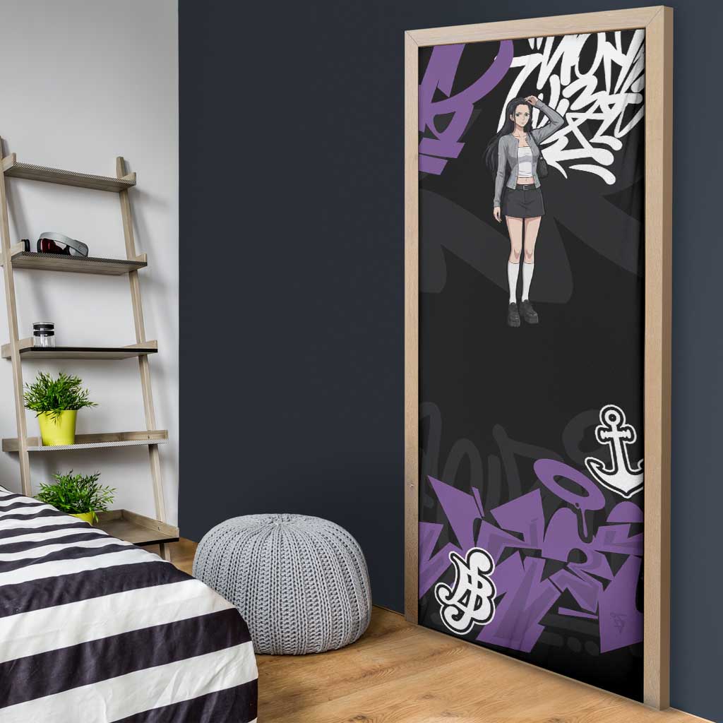 Nico Robin One Piece Door Cover Graffiti Street Art Anime Collage