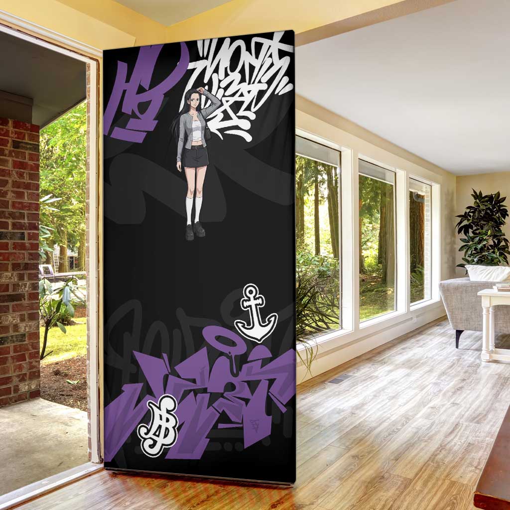 Nico Robin One Piece Door Cover Graffiti Street Art Anime Collage