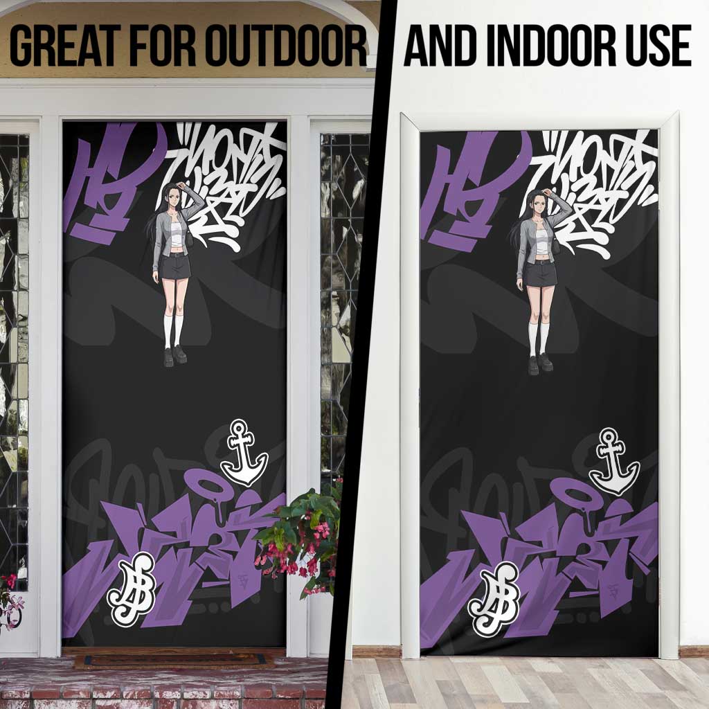 Nico Robin One Piece Door Cover Graffiti Street Art Anime Collage