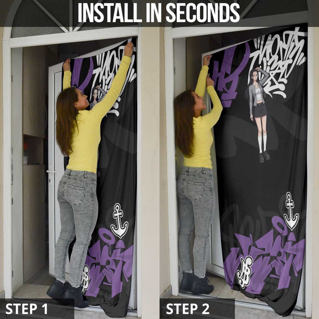 Nico Robin One Piece Door Cover Graffiti Street Art Anime Collage
