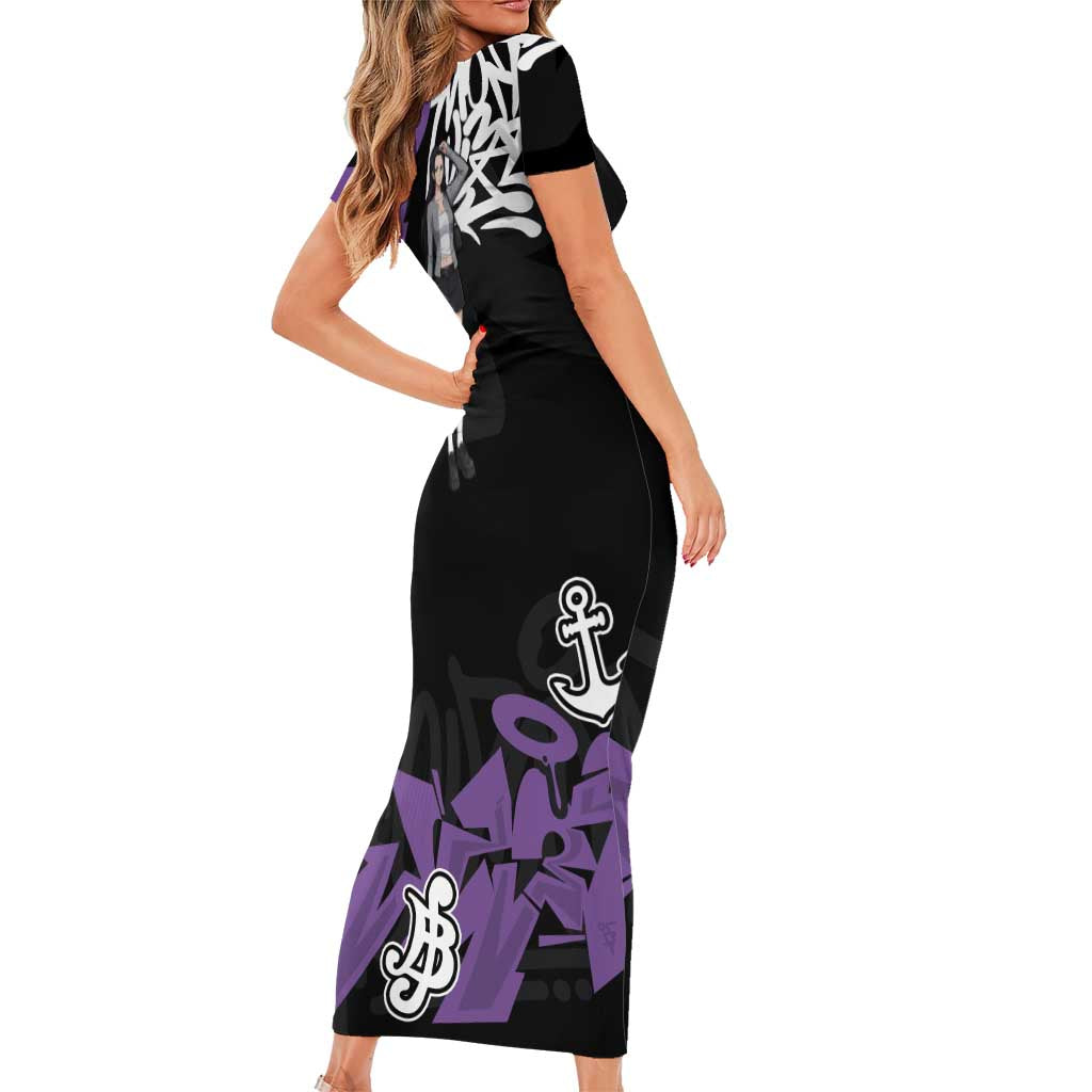 Nico Robin One Piece Family Matching Short Sleeve Bodycon Dress and Hawaiian Shirt Graffiti Street Art Anime Collage