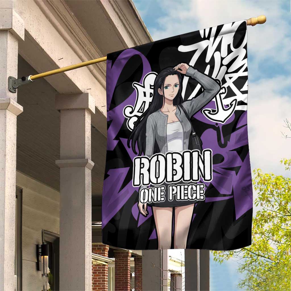 Nico Robin One Piece Garden Flag Graffiti Street Art Anime Collage