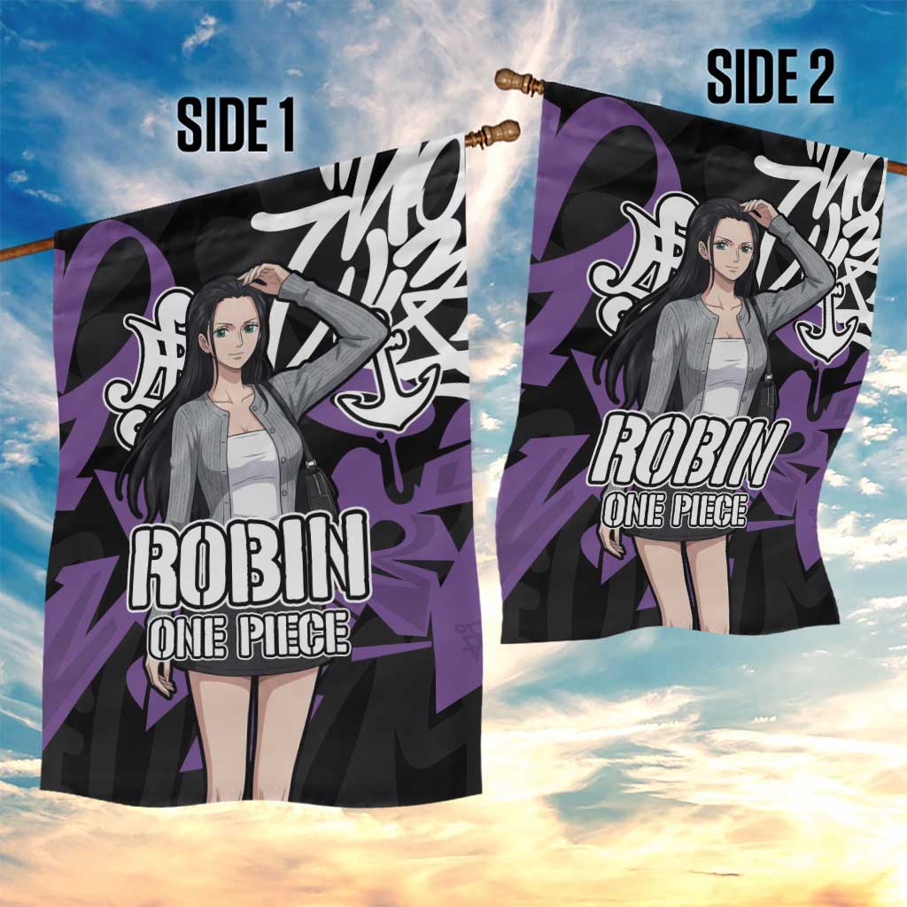 Nico Robin One Piece Garden Flag Graffiti Street Art Anime Collage