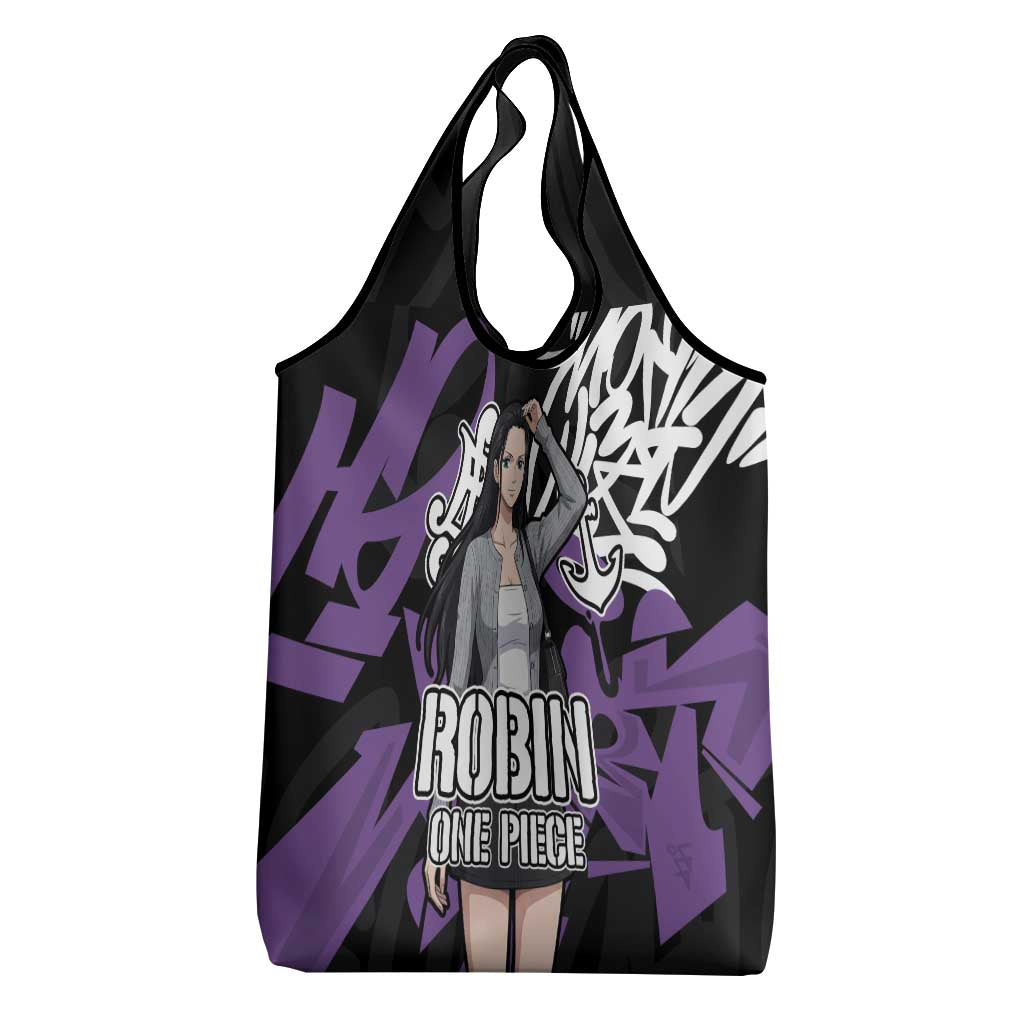 Nico Robin One Piece Grocery Bag Graffiti Street Art Anime Collage