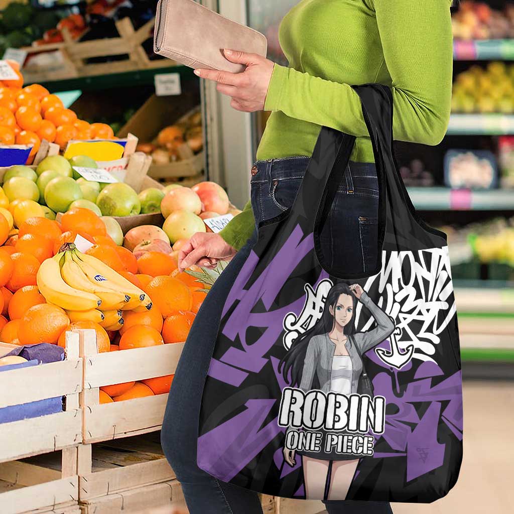 Nico Robin One Piece Grocery Bag Graffiti Street Art Anime Collage