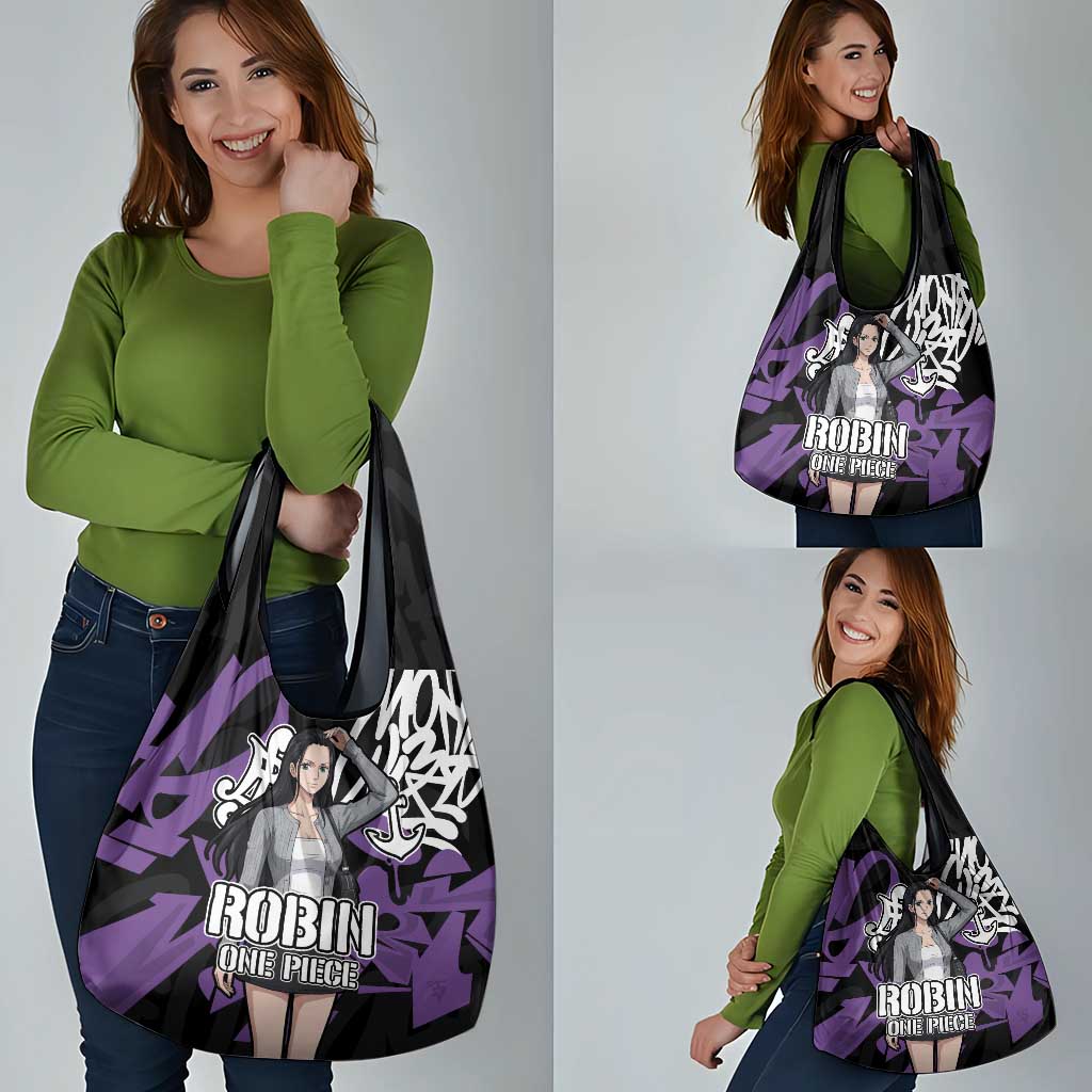 Nico Robin One Piece Grocery Bag Graffiti Street Art Anime Collage