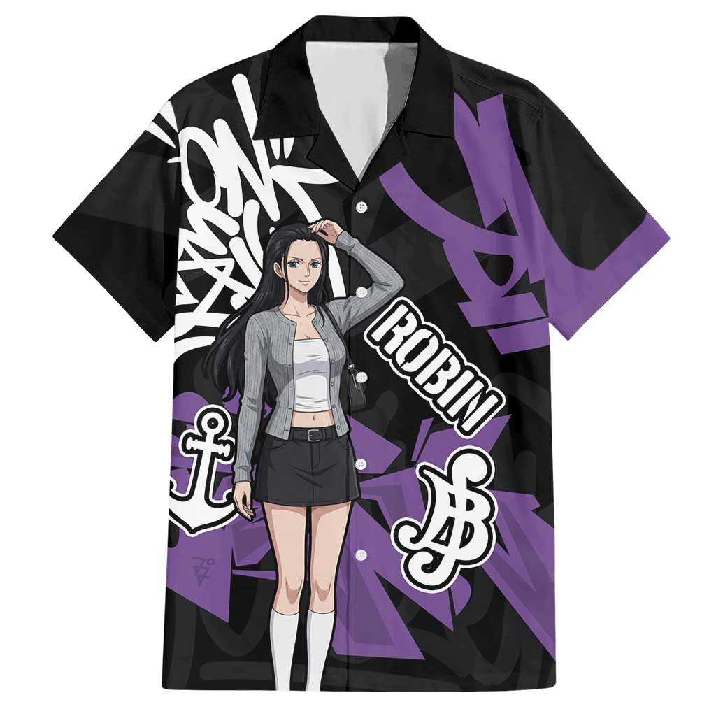 Nico Robin One Piece Hawaiian Shirt Graffiti Street Art Anime Collage