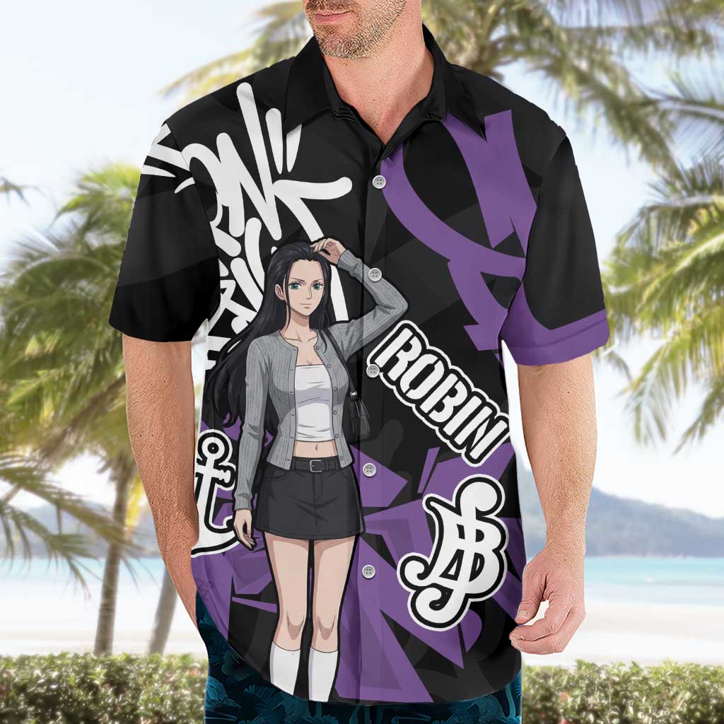 Nico Robin One Piece Hawaiian Shirt Graffiti Street Art Anime Collage