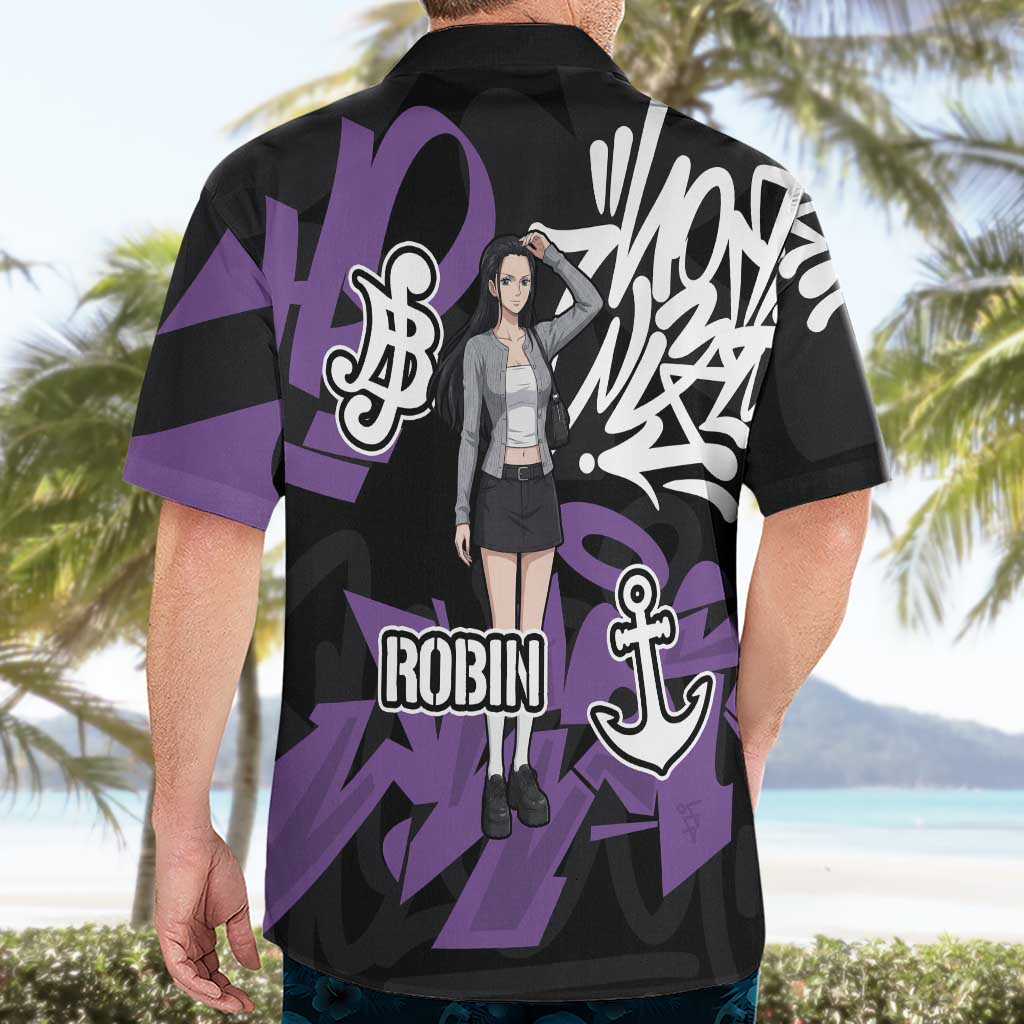 Nico Robin One Piece Hawaiian Shirt Graffiti Street Art Anime Collage