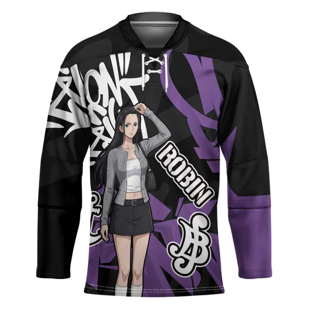 Nico Robin One Piece Hockey Jersey Graffiti Street Art Anime Collage