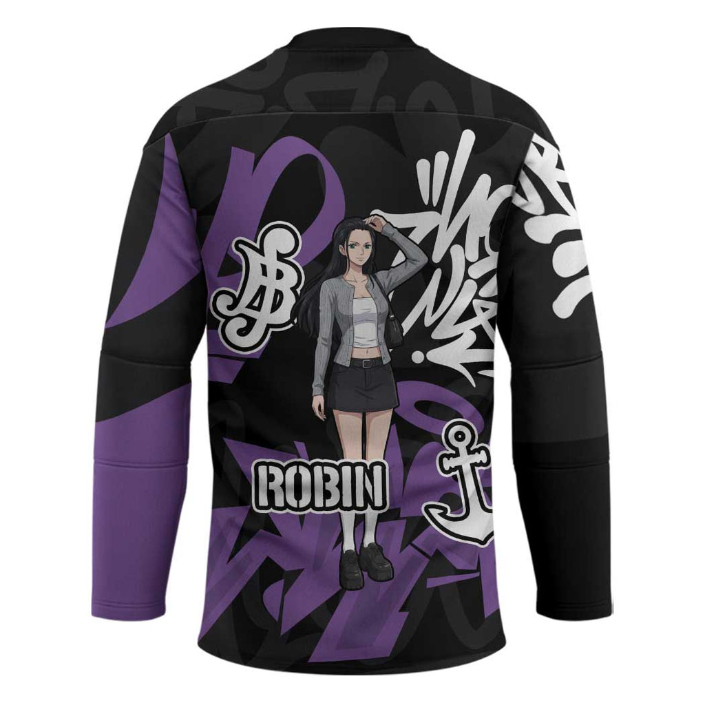 Nico Robin One Piece Hockey Jersey Graffiti Street Art Anime Collage