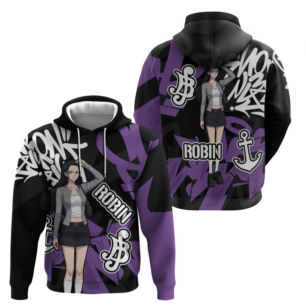 Nico Robin One Piece Hoodie Graffiti Street Art Anime Collage