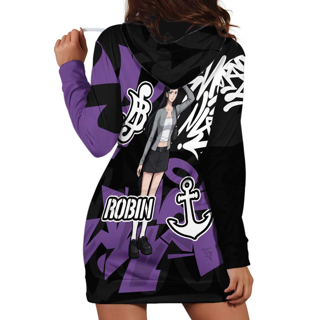 Nico Robin One Piece Hoodie Dress Graffiti Street Art Anime Collage