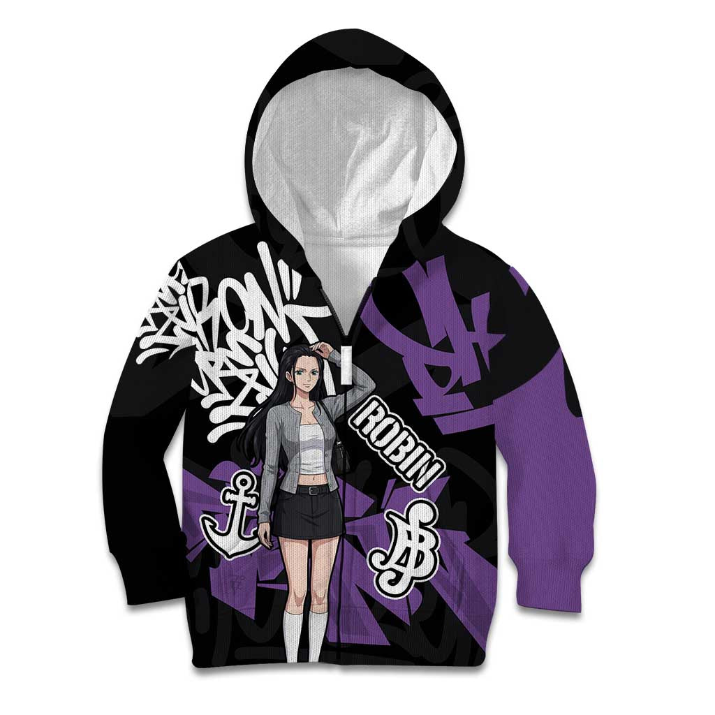 Nico Robin One Piece Kid Hoodie Graffiti Street Art Anime Collage