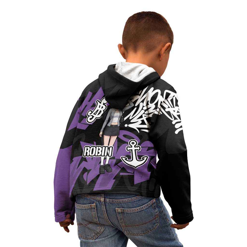 Nico Robin One Piece Kid Hoodie Graffiti Street Art Anime Collage