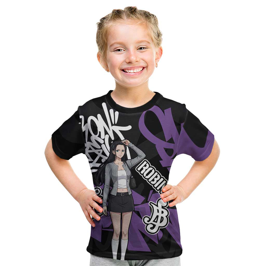 Nico Robin One Piece Kid T Shirt Graffiti Street Art Anime Collage