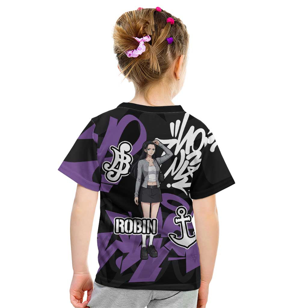 Nico Robin One Piece Kid T Shirt Graffiti Street Art Anime Collage