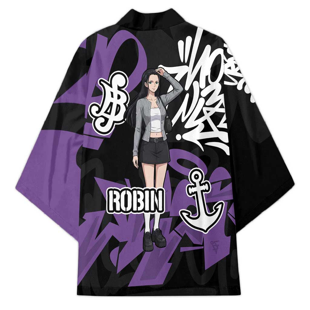 Nico Robin One Piece Kimono Graffiti Street Art Anime Collage