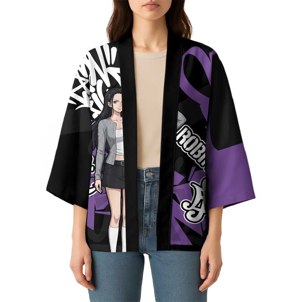 Nico Robin One Piece Kimono Graffiti Street Art Anime Collage