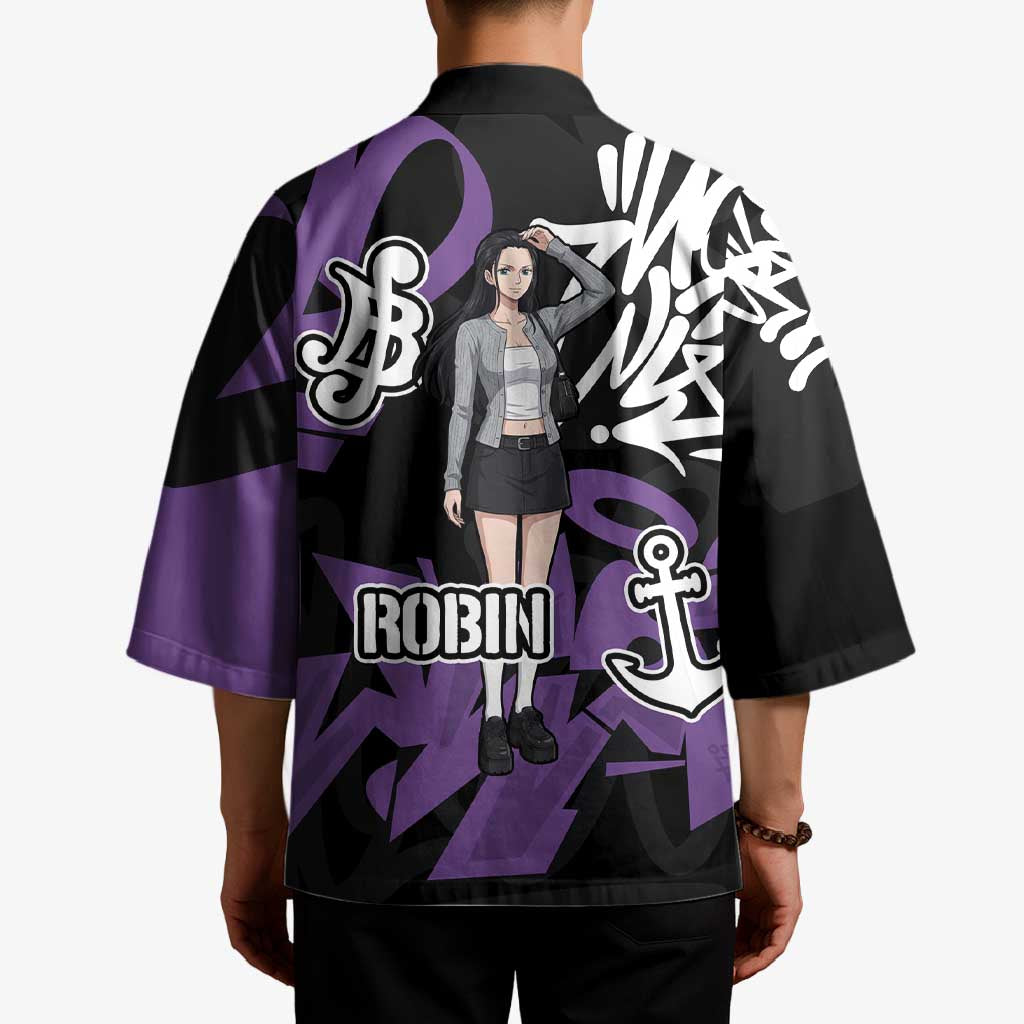 Nico Robin One Piece Kimono Graffiti Street Art Anime Collage