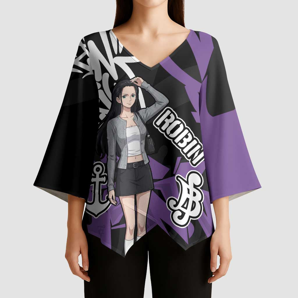 Nico Robin One Piece Kimono Sleeve Blouse Graffiti Street Art Anime Collage