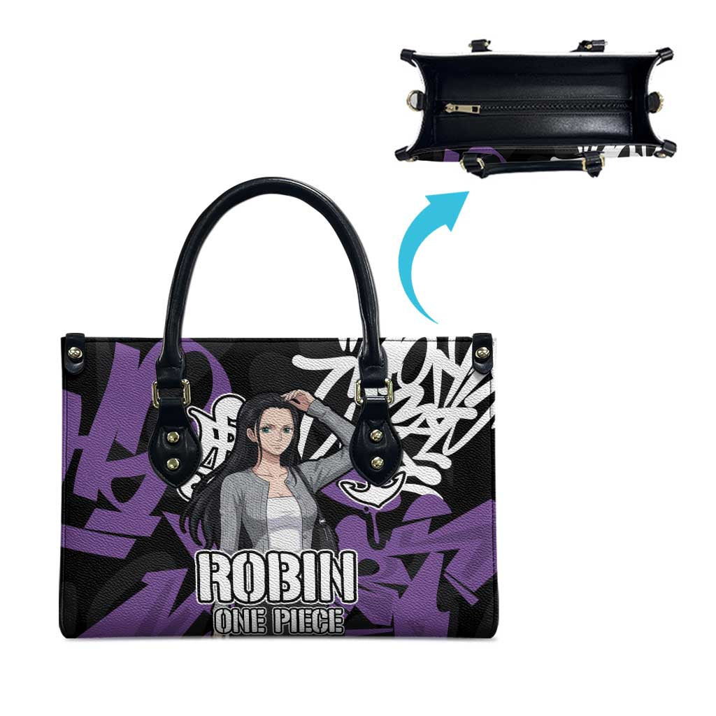 Nico Robin One Piece Leather Bag Graffiti Street Art Anime Collage