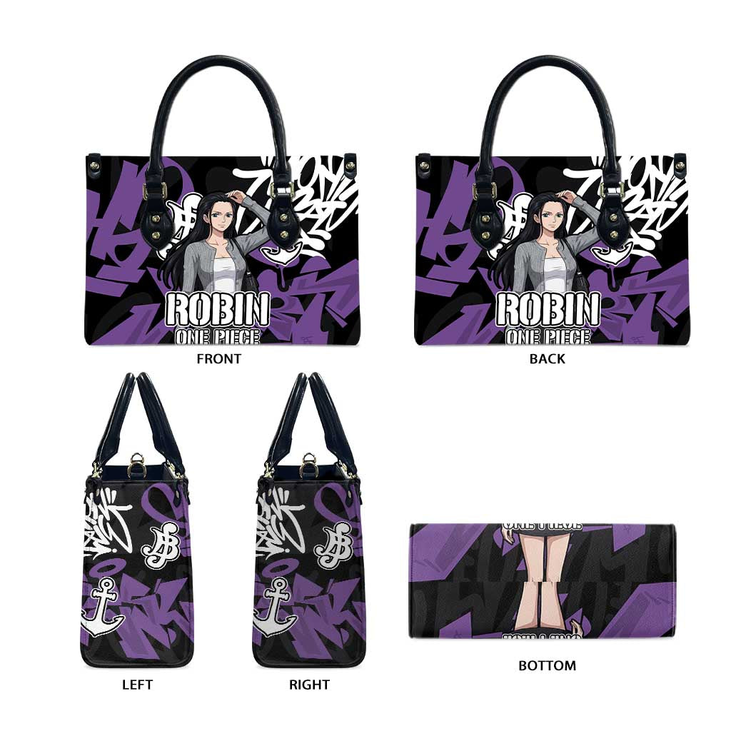 Nico Robin One Piece Leather Bag Graffiti Street Art Anime Collage