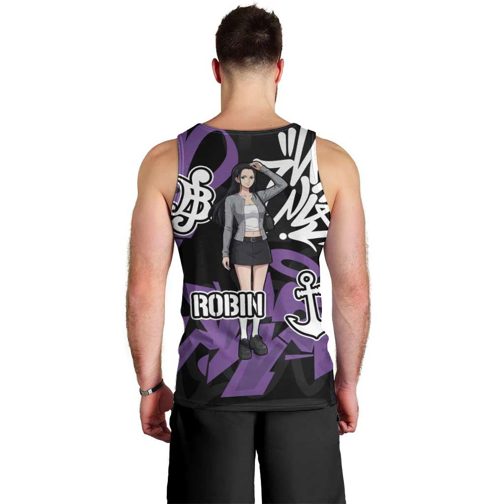 Nico Robin One Piece Men Tank Top Graffiti Street Art Anime Collage