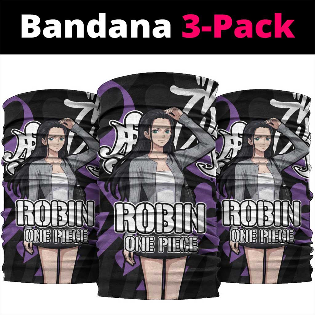 Nico Robin One Piece Neck Gaiter Graffiti Street Art Anime Collage