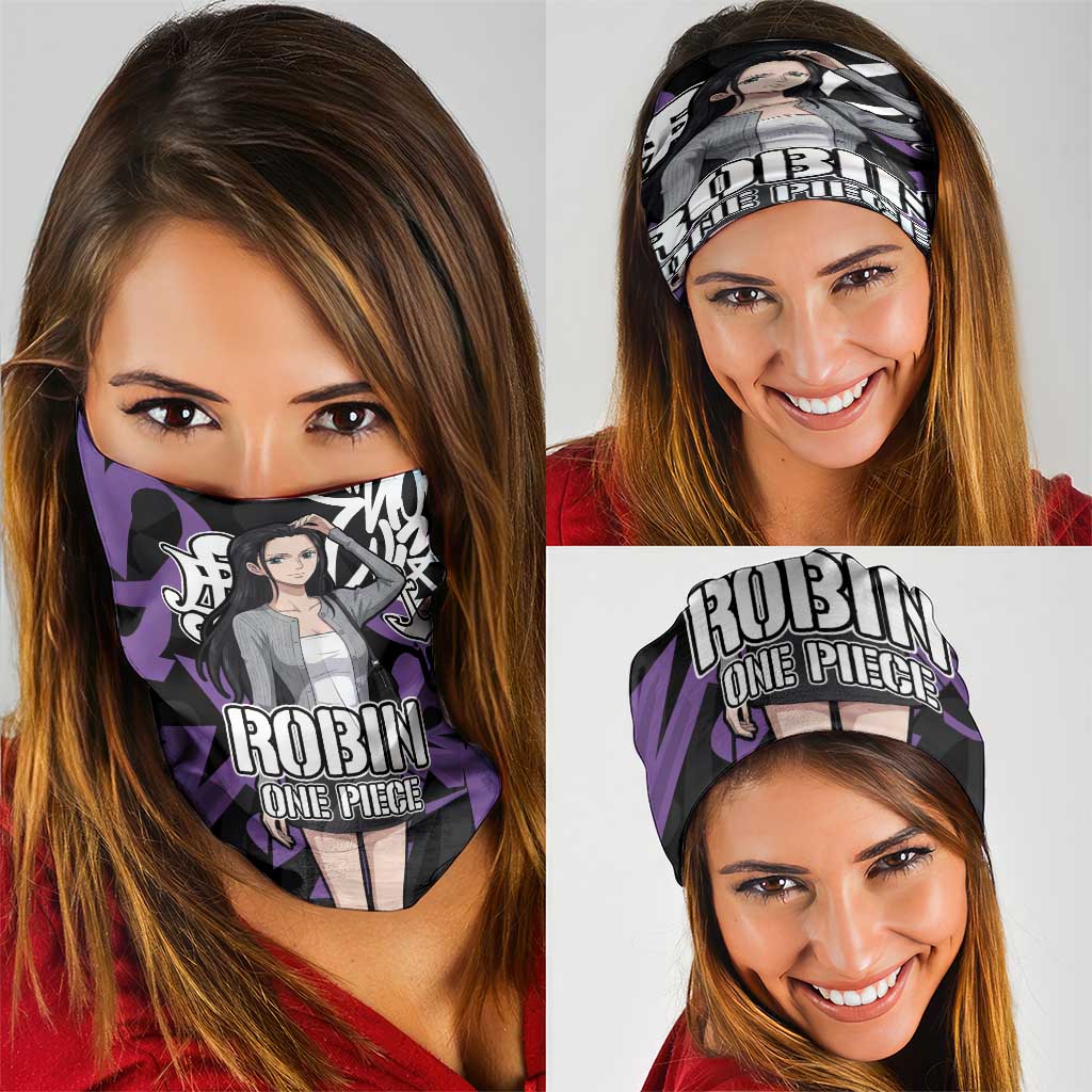 Nico Robin One Piece Neck Gaiter Graffiti Street Art Anime Collage