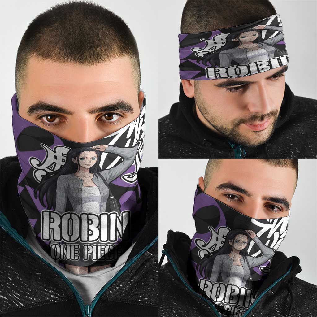 Nico Robin One Piece Neck Gaiter Graffiti Street Art Anime Collage