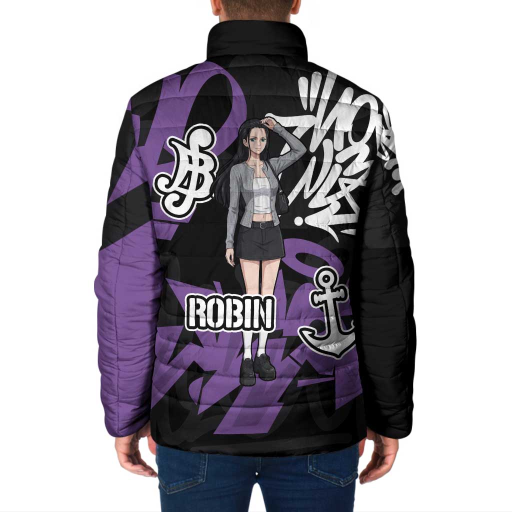 Nico Robin One Piece Padded Jacket Graffiti Street Art Anime Collage