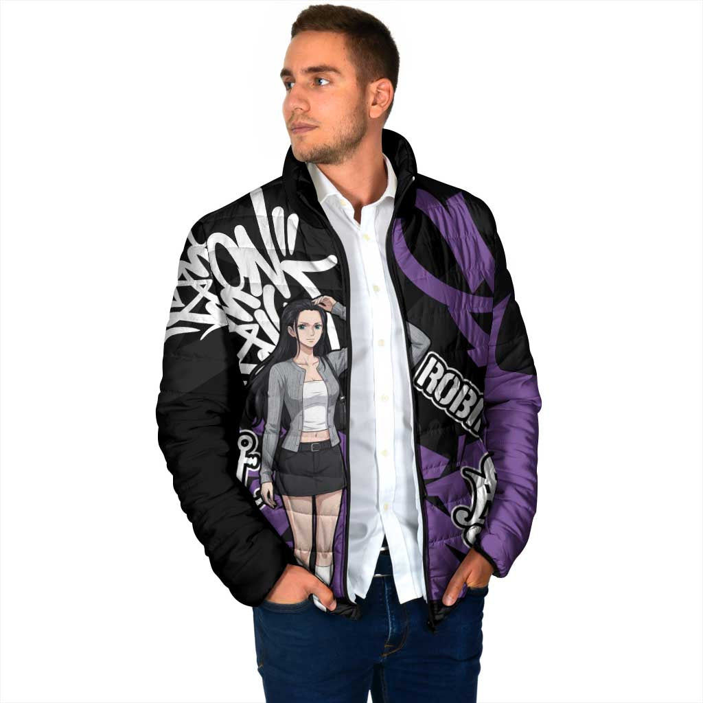 Nico Robin One Piece Padded Jacket Graffiti Street Art Anime Collage